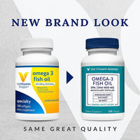 Thumbnail for The Vitamin Shoppe Omega 3 Fish Oil 1000MG EPA DHA - Heart Health, Brain Function & Joint Support, Molecularly Distilled (120 Softgels)