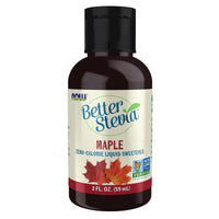 Thumbnail for NOW Foods, Better Stevia, Liquid, Maple, Zero-Calorie Liquid Sweetener, Low Glycemic Impact, Certified Non-GMO, 2-Ounce