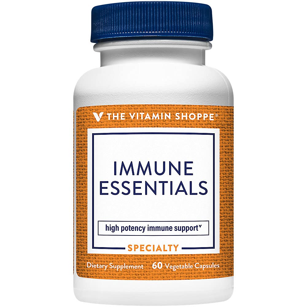 The Vitamin Shoppe Immune Essentials - Vitamin C, Vitamin D3, Zinc & Sambucus Elderberry Extract (60 Capsules)