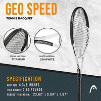 Thumbnail for HEAD Geo Speed Adult Tennis Racquet - 27” Lightweight Pre-Strung Tennis Racket, 4 3/8” Grip - Power and Speed for Beginners & Intermediate Players