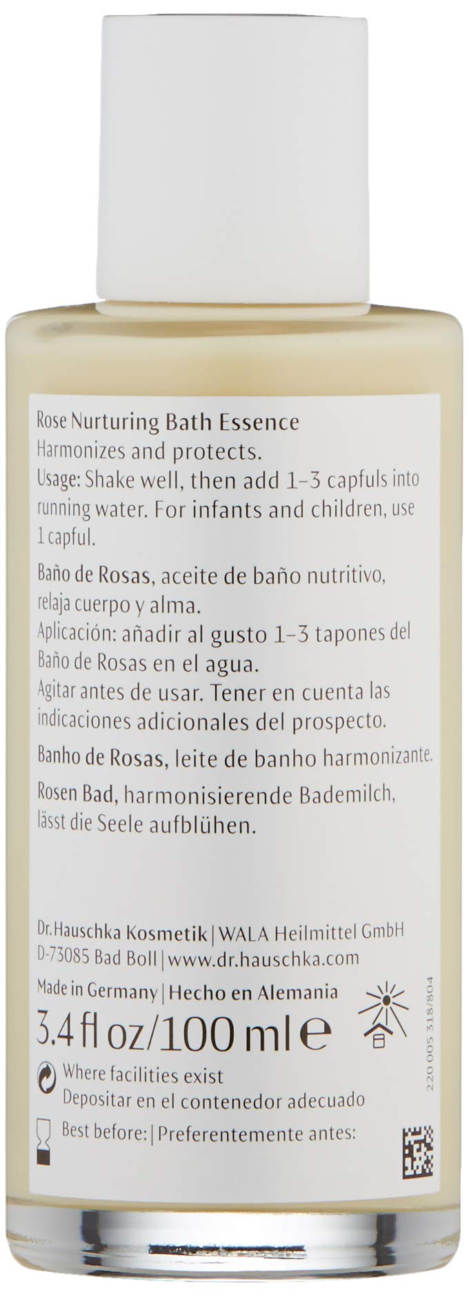 Dr. Hauschka Rose Nurturing Bath Essence, 3.4 Fl Oz