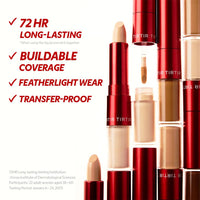 Thumbnail for TIRTIR Glide&Hide Blurring Concealer - Creamy texture, Conceals dark circles and wrinkles, Dual formula (liquid tip & balm stick), Long-lasting wear, Korean Makeup, #4.7C, 0.28 Oz