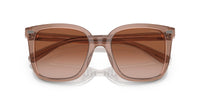 Thumbnail for Coach HC8381F Low Bridge Fit Sunglasses, Transparent Brown/Grey/Brown Gradient, 56 mm
