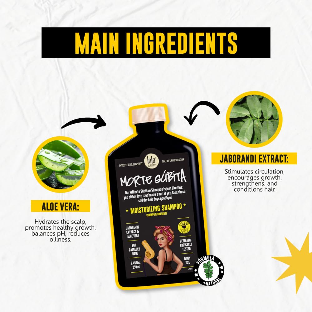 Lola From Rio - Morte Subita - Moisturizing Shampoo For Dry And Damaged Hair That Has Been Chemically Treated Vegan, Cruelty-free, Paraben-free, Sulfate-free 8.45 Fl Oz