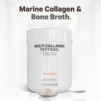 Thumbnail for Codeage Multi Collagen Protein Capsules & Multi Collagen Protein Powder Bundle | Multi Collagen Pills, Collagen Types I, II, II, V & X, 90 Count | Multi Collagen Peptides - Pure, Hydrolyzed, 20 oz