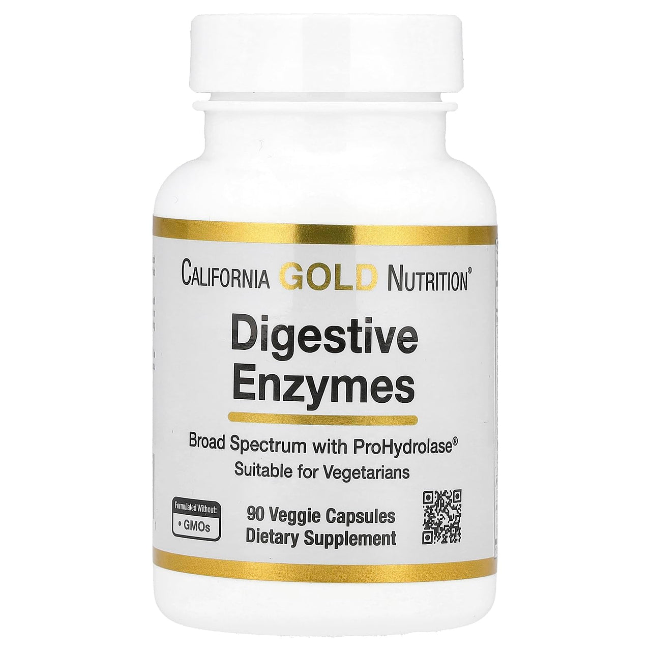California Gold Nutrition Digestive Enzymes, Broad Spectrum, Suitable for Vegetarians, 90 Veggie Capsules