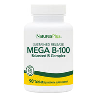 Thumbnail for NaturesPlus Mega B-100 Complex - 90 Sustained Release Vegetarian Tablets - Energy & Brain Booster - Gluten Free - 90 Servings