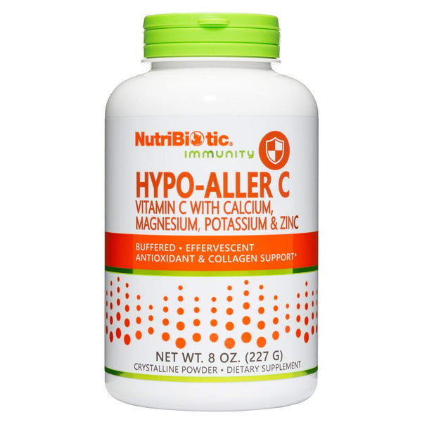 NutriBiotic Hypo-Aller C Powder Vitamin C and Minerals for Antioxidant & Collagen Support | 1300 mg Vitamin C per serving | 8 ounce | Buffered and Easy on the Stomach | L-Ascorbic Acid with calcium, magnesium, zinc, and potassium | Potent, High Solubility