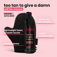 Thumbnail for b.tan Ultra Dark Self Tanner Mousse | Too Tan - Best, 1 Hour Express Sunless Tanning Foam, Gold Bronzing Glow, No Fake Tan Smell, Face & Body, Vegan, Cruelty & Paraben Free, 6.7 Fl Oz