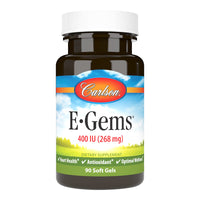 Thumbnail for Carlson- E-Gems, 400 IU (268 mg), Heart Health & Optimal Wellness, Antioxidant, 90 soft gels