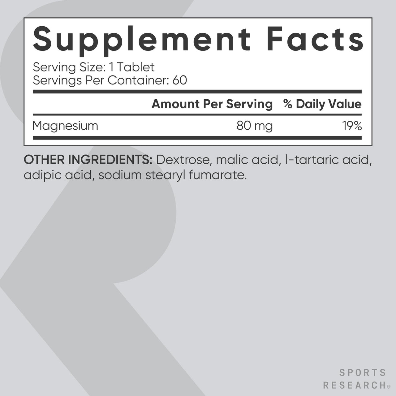 Sports Research® Molecular Hydrogen Water Tablets - Fast Dissolve H2 Tablets with Magnesium - Hydrogen Water - Antioxidant Water Enhancer with Magnesium* - Unflavored, 60 Servings