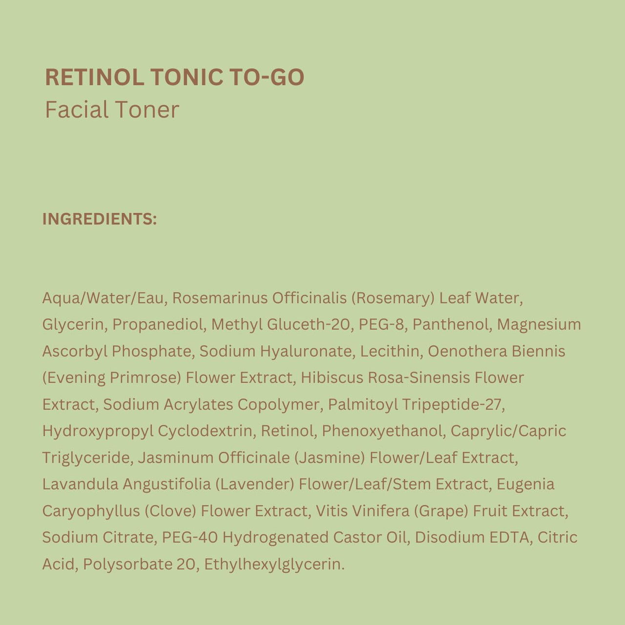 Pixi Retinol Tonic to-Go, Smoothing & Firming Toning, Enhanced with Peptides to Boost Collagen Production, Alcohol-Free Daily Rejuvenating Toner On The Go, 60 Pads