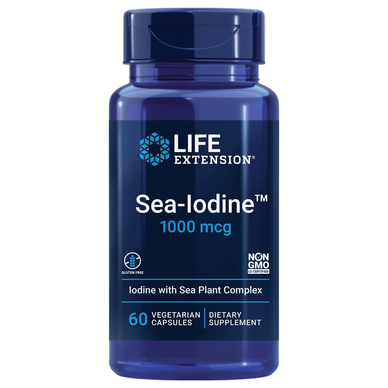 Life Extension Taurine 1000mg and Sea-Iodine 60 Capsules Supplement Bundle