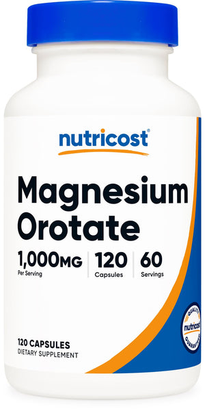Nutricost Magnesium Orotate Capsules 1000mg, 120 Caps - 60 Servings, 500mg Per Capsule, Non-GMO, Gluten Free