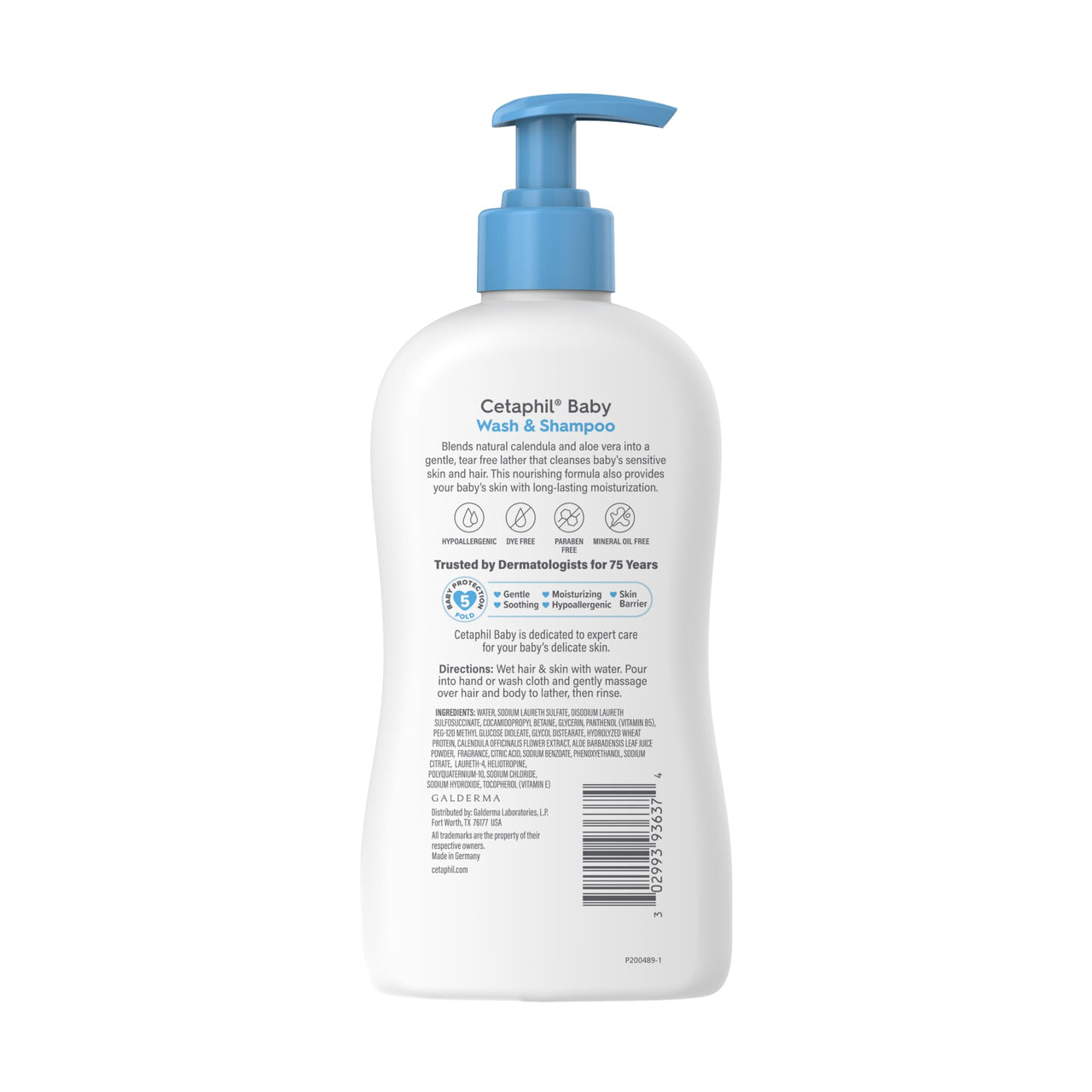 Cetaphil Baby Wash & Shampoo with Organic Calendula, Tear Free, Paraben, Colorant and Mineral Oil Free, 13.5 Fl. Oz