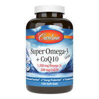 Thumbnail for Carlson - Super Omega-3 Gems + CoQ10, 1200 mg Omega-3s 200 mg CoQ10, Circulation Function, Energy Production & Circulatory Support, 120 Softgels