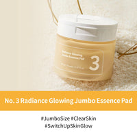 Thumbnail for numbuzin No.3 Toner Pads | Radiance Glowing Jumbo Essence Pad | Clear Glass Skin, Texture Care | Biodegradable Vegan, Fermented Ingredients, Niacinamide | 70 Pads/5.07 fl. oz.