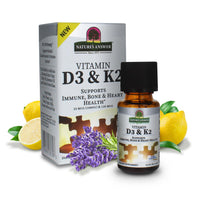 Thumbnail for Nature's Answer Vitamin D3 and K2, 0.5 oz - Liquid Extract Oral Drops - Supports Immune, Bone and Heart Health - in a Delicious Olive Oil, Rosemary Oil, and Natural Lemon Base