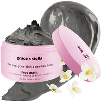 Thumbnail for grace & stella Dead Sea Mud Mask (120ml) - Vegan Detox Dead Sea Mask - Clay For Face And Body - For Oily Skin, Acne, Blackheads, Blemishes, Bacne