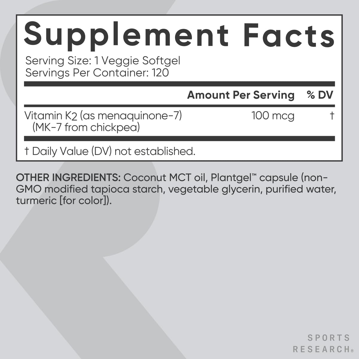 Sports Research® Heart and Bones Pack - High Potency Vitamin D3 5000iu (125mcg) Supplement + Vitamin K2 as MK-7 100mcg with Coconut MCT Oil