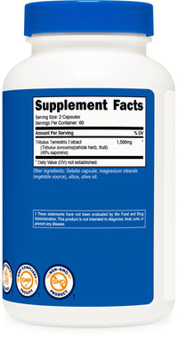 Thumbnail for Nutricost Tribulus Terrestris Extract 1500mg, 120 Capsules - 60 Servings (750mg Per Cap), Non GMO & Gluten Free