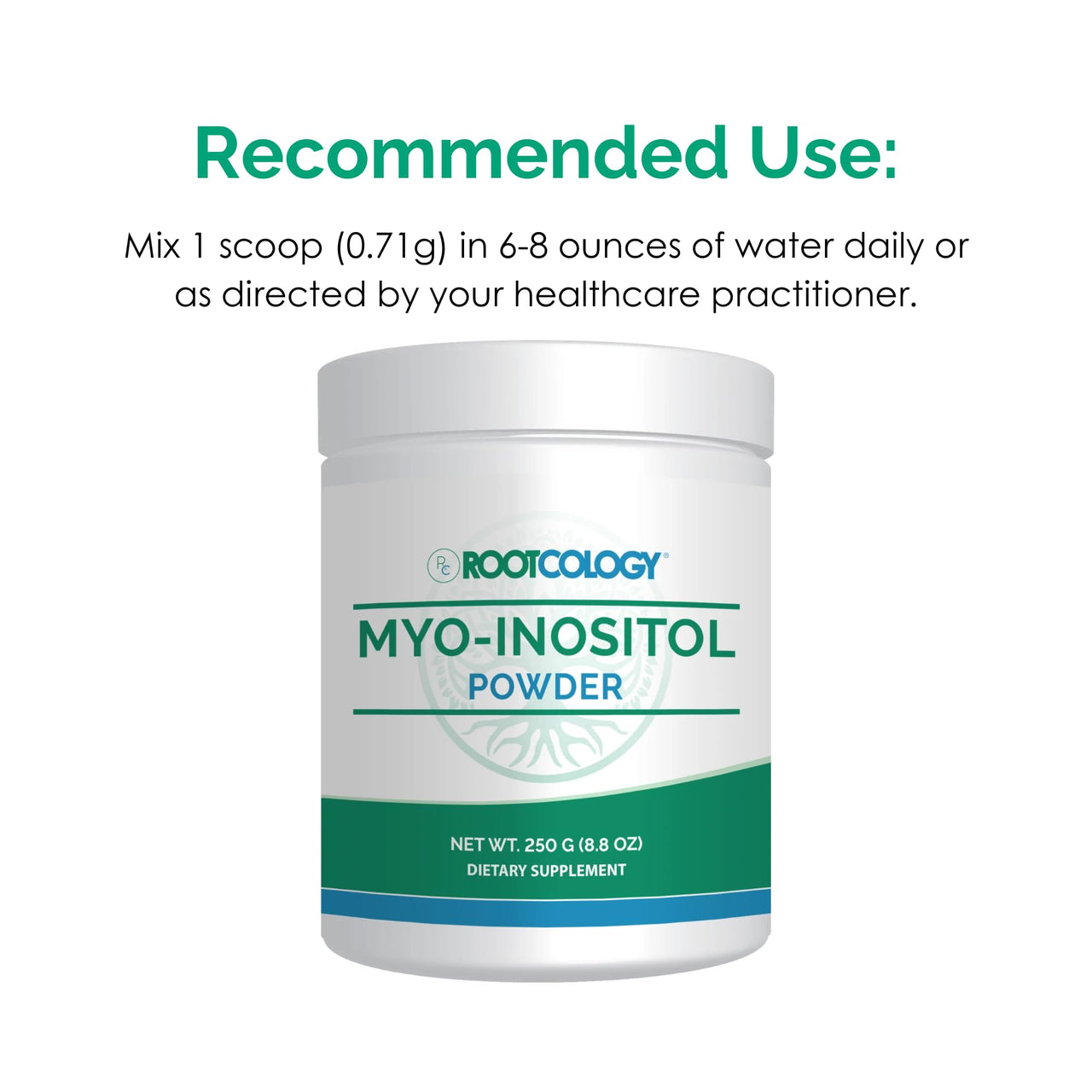 Rootcology by Dr. Izabella Wentz | Myo-Inositol Powder | Inositol Supplement for Mood, Brain Health, and Liver Support | 250g / 345 Servings