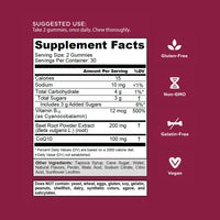 Thumbnail for Goli Beets Cardio Gummies with CoQ10 and Vitamin B12 - Beetroot Extract - Cardiovascular Wellness - Vegan, Non-GMO, Gluten-Free
