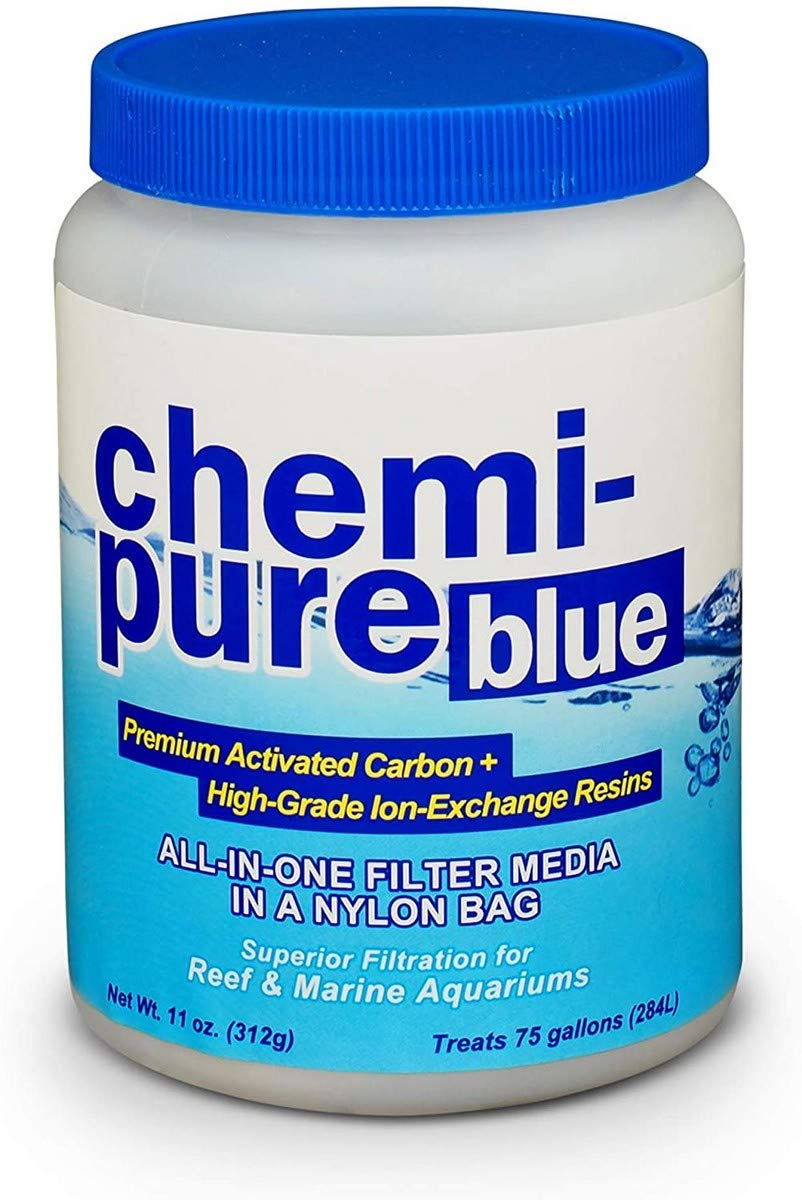 Boyd Chemi?Pure Blue 11?oz Aquarium Filtration Media Premium Extruded Carbon + Ion?Exchange Resins in Nylon Bag Clears Toxins, Phosphates & Metals