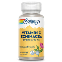 Thumbnail for SOLARAY Vitamin C & Echinacea Root | Healthy Immune System Support w/ 500 mg VIT C & 300 mg Echinacea Per Capsule | Non-GMO & Vegan | 60 VegCaps