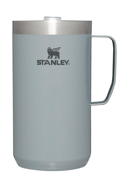 Stanley Stay-Hot Camp Mug 24 oz | Press Fit Drink Through Lid | Cup for Coffee, Tea and Drinks | Insulated Stainless Steel Coffee Mug | BPA-Free | Hammertone Silver