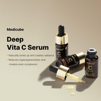 Thumbnail for Medicube Deep Vita C Serum 2.0 || 14.5% Pure Vitamin C reduce the appearance of hyperpigmentation, dark spots, and blemishes | 16 self-tests complete | Korean skincare (10g * 3 bottles)