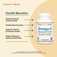 Thumbnail for Omega-3 Premium Fish Oil by California Gold Nutrition, Concentrated Formula with EPA & DHA, Support for Optimal Lipid Profile & Immune System, Gluten Free, Non-GMO, 100 Fish Gelatin Softgels - 4 Pack