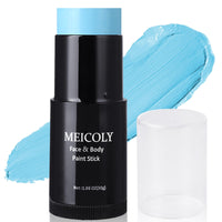 Thumbnail for MEICOLY Light Blue Face Body Paint Stick(1.06 Oz),Baby Blue Face Paint Sadness,Sweatproof Waterproof Pale Blue Body Paint for Corpse Bride Halloween SFX Avatar Sally Makeup,Eye Black Stick