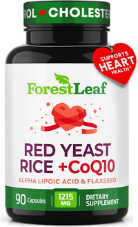 Thumbnail for Red Yeast Rice 1215 mg. Capsules - Extra Strength Red Rice Yeast with CoQ10 Supplement, Plus Alpha Lipoic Acid & Organic Flaxseed, Citrinin Free, Supports Cardiovascular Health, Non-GMO 90 Veggie Caps