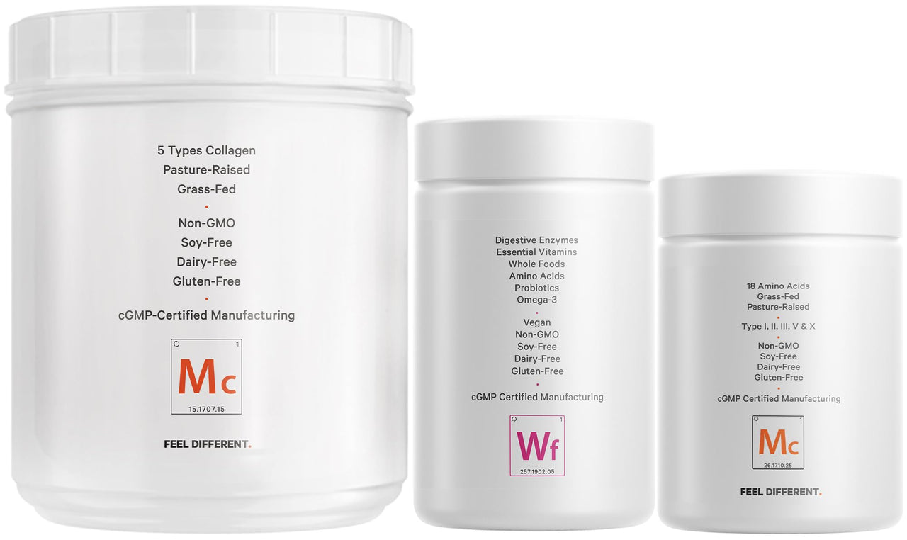 Codeage Multi Collagen Protein Capsules & Powder Peptides + Women’s Daily Multivitamin Bundle, 25+ Multivitamins & Minerals, Omega-3, Enzymes, Probiotics, Vitamin C, Zinc, Biotin, Non-GMO Supplement