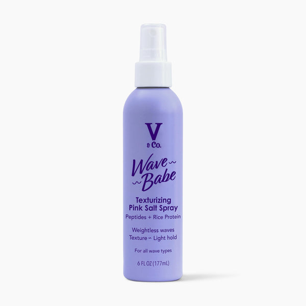 V&Co. Wave Babe Texturizing Pink Salt Spray – Beach Wave Spray for Wavy Hair with Himalayan Pink Salt & Peptides – Lightweight Texturizing & Volumizing Mist for Soft, Touchable Texture – 6 oz