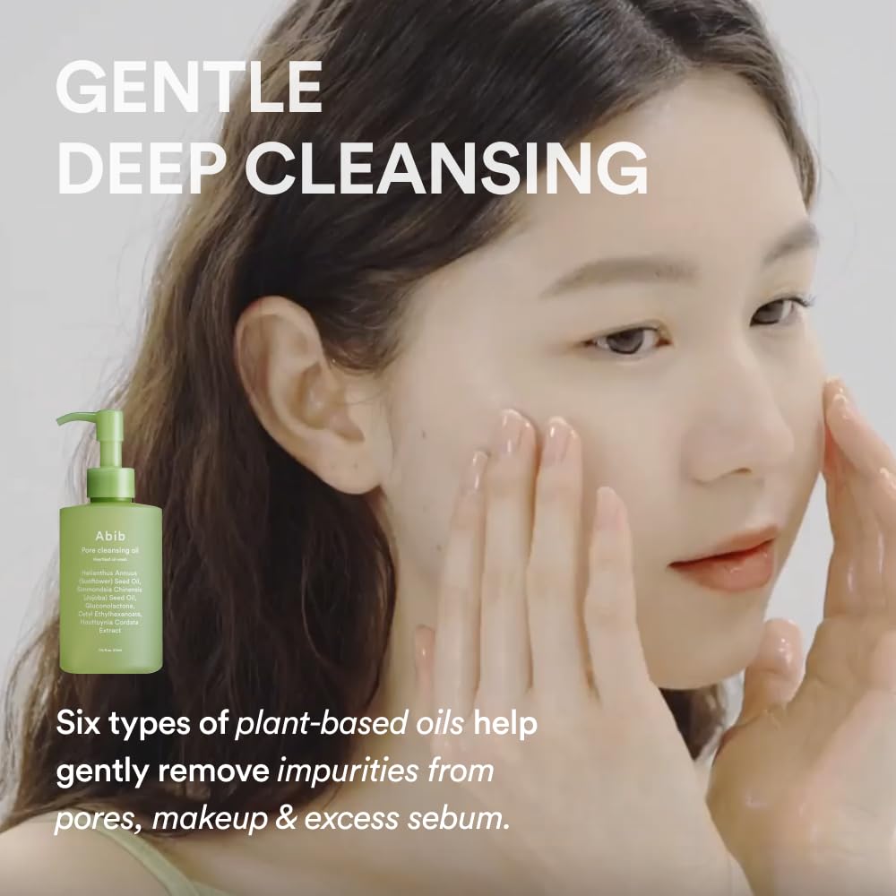 Abib Pore Cleansing Oil Heartleaf 6.76 fl oz / 200ml I Gentle for Sensitive Skin, Mild Cleanser, Blackheads, Pore Care, Double Korean Skincare