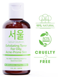 Thumbnail for SeoulCeuticals Korean Toner for Oily Acne Prone Skin – Korean Skin Care Tea Tree Toner for Face – Facial Toner Centella Asiatica, Salicylic Acid. 4 FL OZ