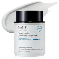 Thumbnail for belif Super Knights Purifying Clay Mask, Hyaluronic Acid & Glycerin, Hydrating Wash Off Clay Face Mask, Pore Cleansing & Care, Targets Dryness, Oiliness & Uneven Texture, Korean Skin Care