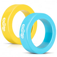 Thumbnail for CIGITDT 2 Pack Baseball and Softball Bat Weights - 16 oz Baseball Donuts for Adult + Youth Baseball Accessories- Fits All Standard Bats-Yellow & Blue