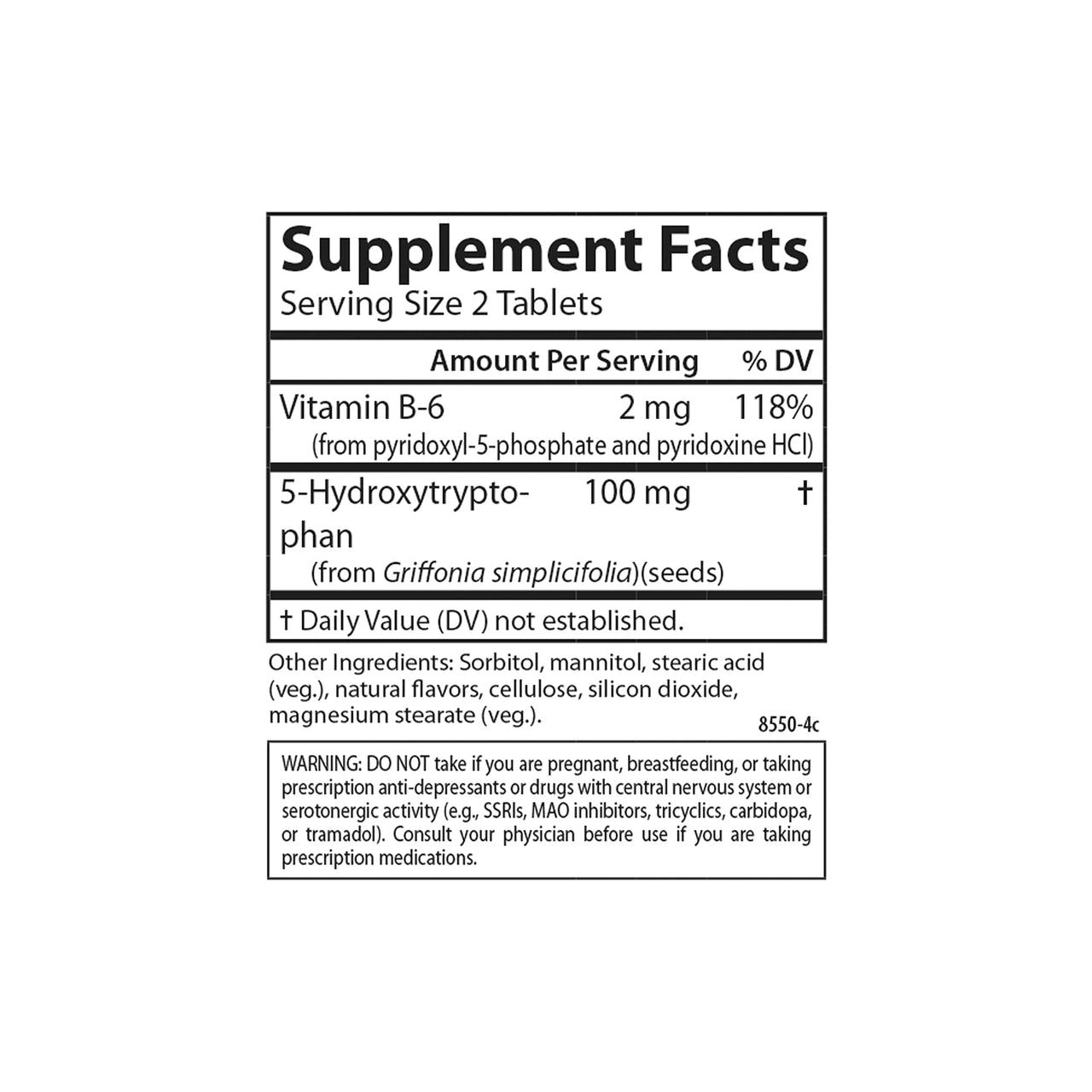 Carlson Healthy Mood 5-HTP Elite 100 mg with Vitamin B6 - Mood Support & Relaxation Supplement - Raspberry Chewable - 60 Tablets