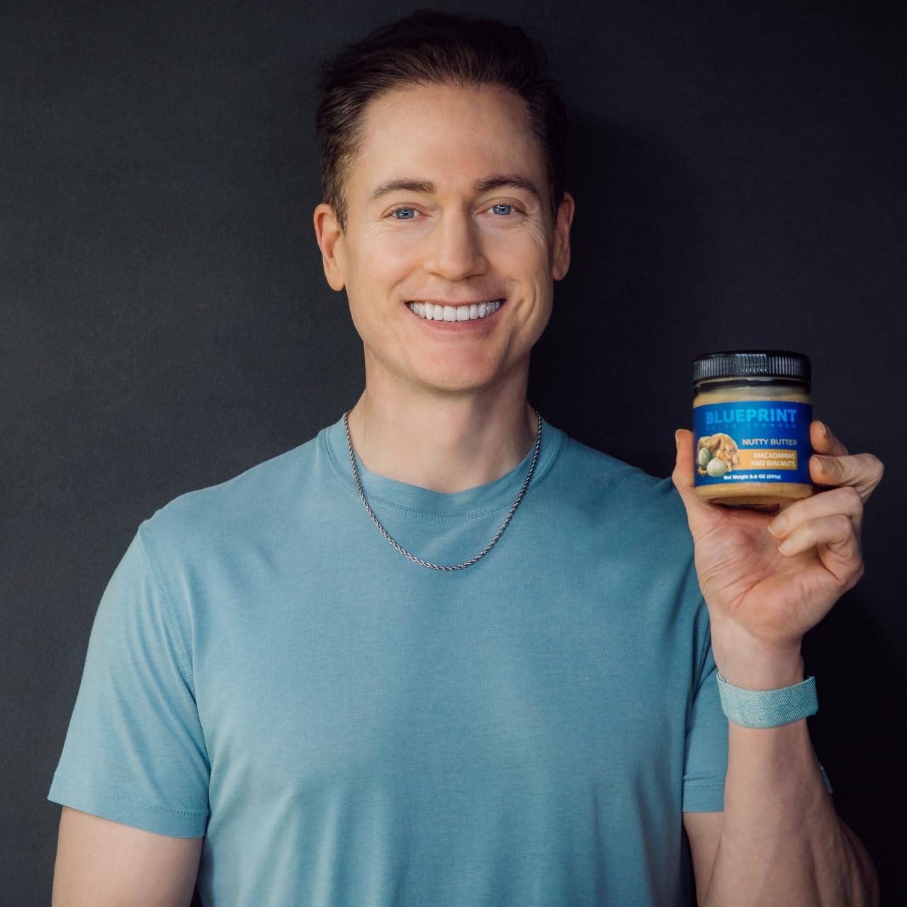 Blueprint Bryan Johnson Nutty Butter – Chunky Macadamia Nut Butter with Walnut – No Palm Oil, No Added Sugar – Just 3 Ingredients – Keto, Vegan, Paleo – Low Carb Nut Butter Snack – 8.8oz Jar