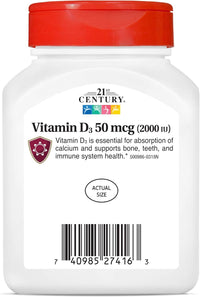 Thumbnail for 21st Century D3 2000 IU Softgels, 250 Count