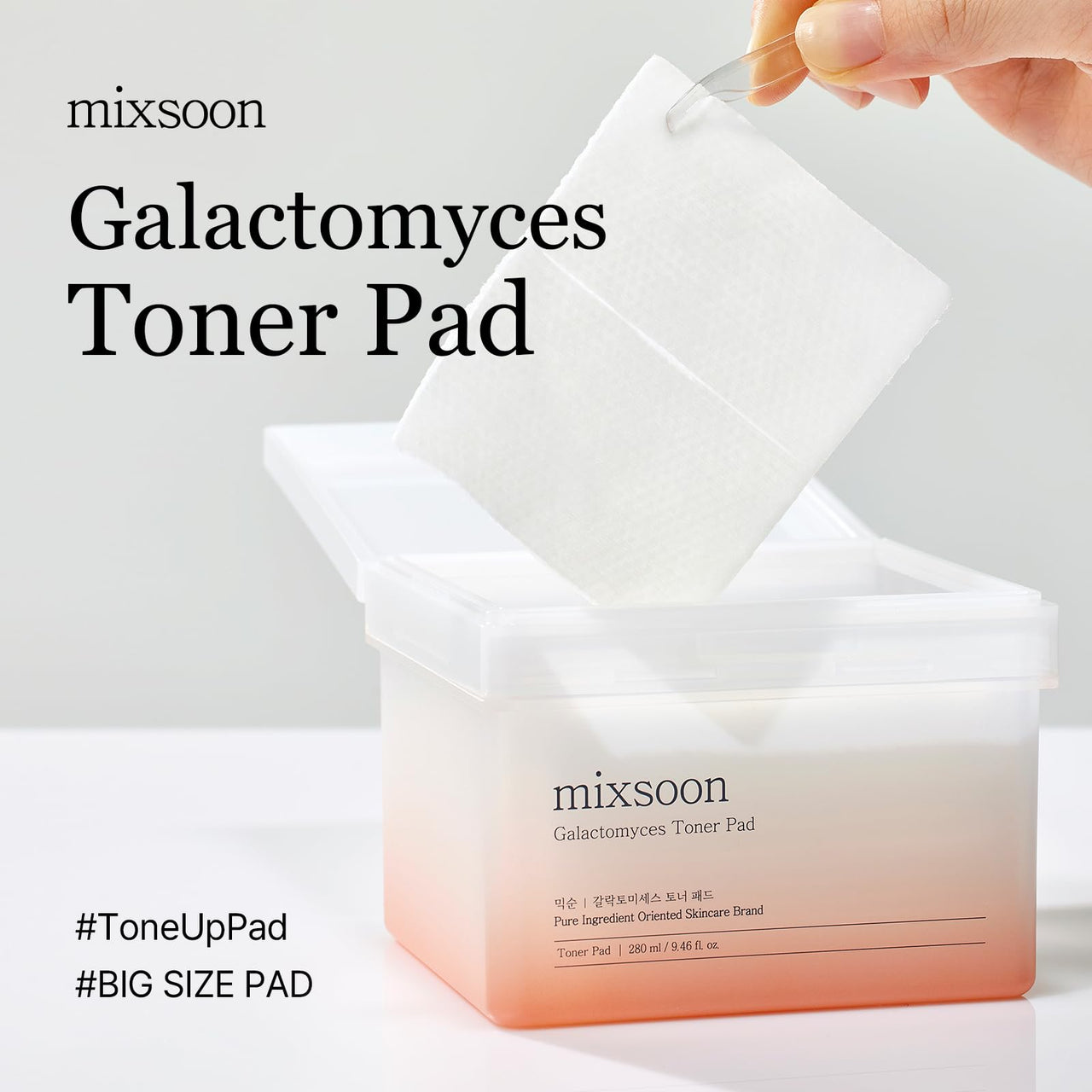 mixsoon Galactomyces Toner Pad,Fermented Nutrition, Galactomyces, Dual-Textured Pad (280ml/9.46fl.oz/(60 Sheets)