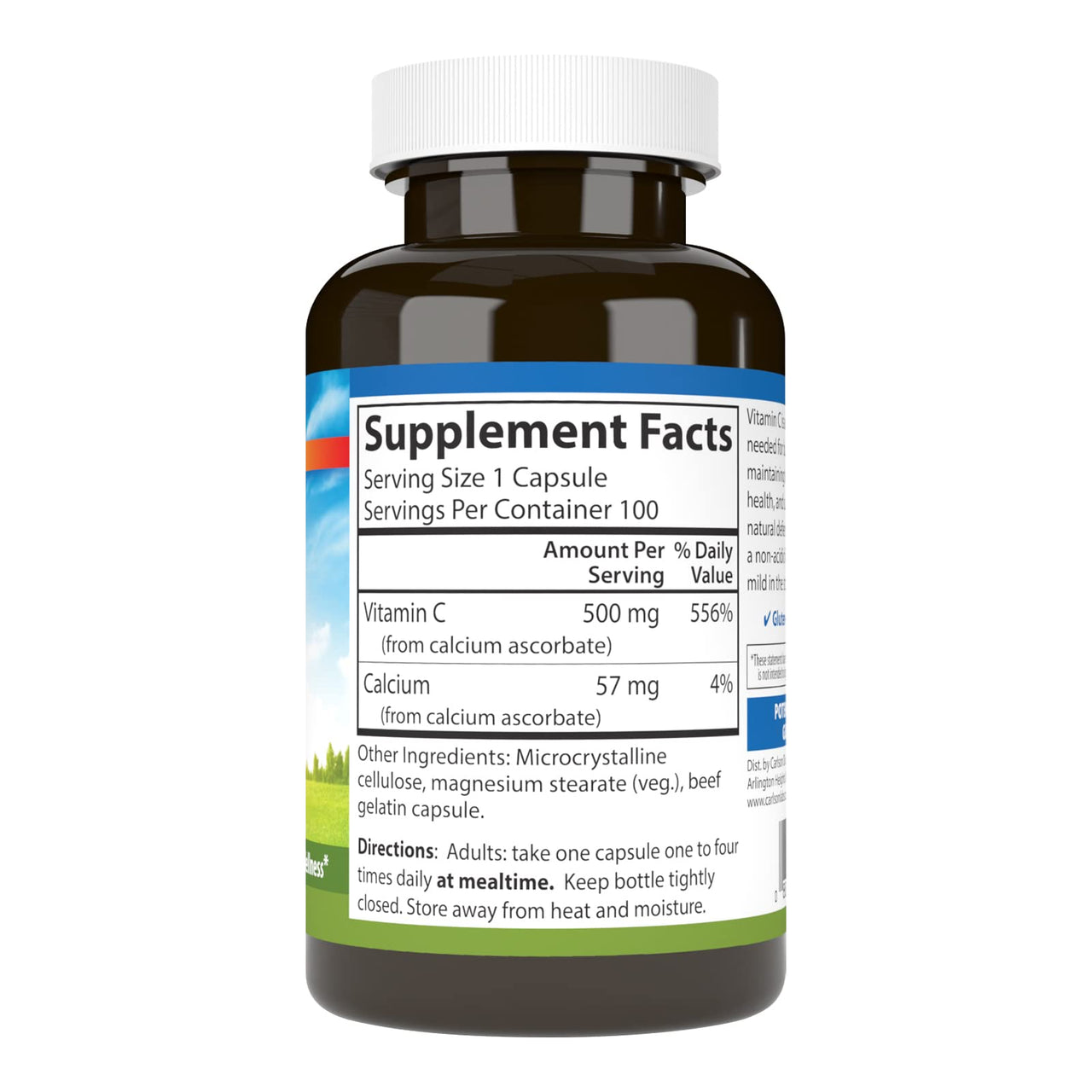 Carlson - Mild-C, 500 mg, Buffered Vitamin C, Immune Support & Optimal Wellness, Antioxidant, 100 Capsules