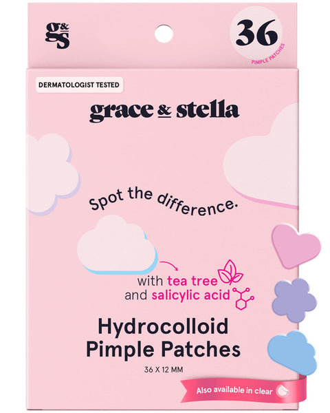 grace & stella Pimple Patches for Face - Cute Hydrocolloid Dots That Help Protect Acne & Reduce Redness - Fun Zit Stickers to Cover Blemishes - Dermatologist-Tested, Vegan (Multishape, 36 Count)