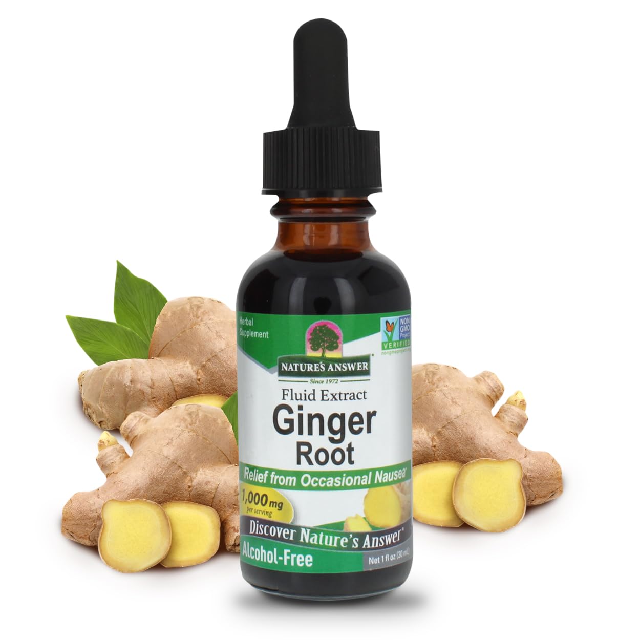 Nature's Answer Alcohol-Free Ginger Root, 1-Fluid Ounce | Inflammatory Support | Supports Digestion
