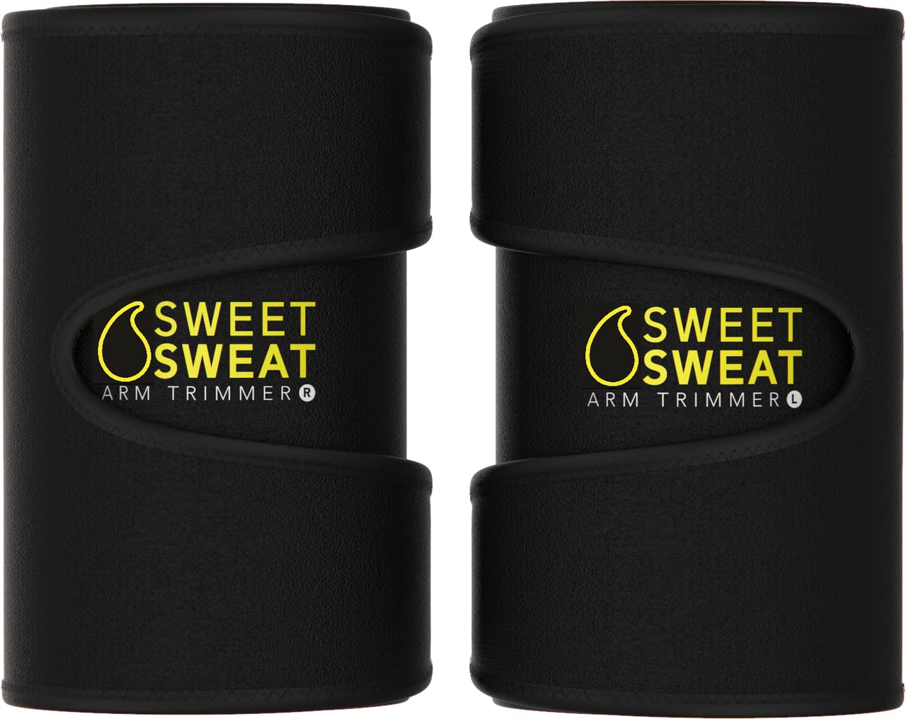 Sports Research Sweet Sweat Arm Trimmers for Men & Women | Increases Heat & Sweat to The Biceps | Includes Mesh Carrying Bag (Yellow, Medium)