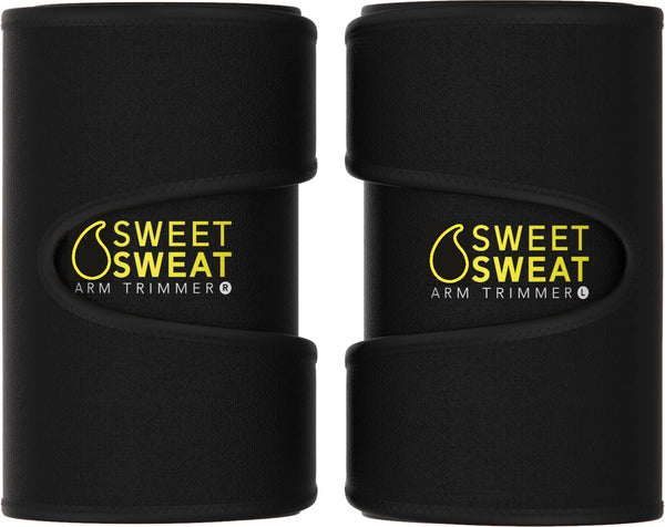 Sports Research Sweet Sweat Arm Trimmers for Men & Women | Increases Heat & Sweat to The Biceps | Includes Mesh Carrying Bag (Yellow, Medium)