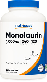 Thumbnail for Nutricost Monolaurin 1000 mg (120 Servings, 240 Capsules) - Gluten-Free, Non GMO, Vegan